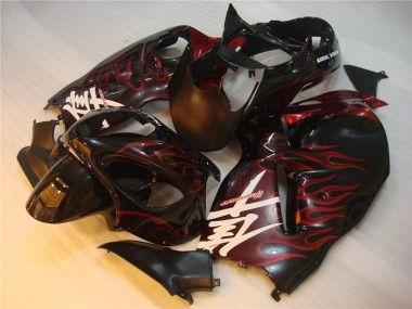 Suzuki GSXR 1300 Hayabusa 96-07 Motorrad Verkleidung - Schwarz rote Flamme Kaufen