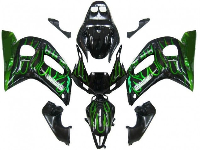 Yamaha R6 98-02 Motorrad Verkleidungen - Schwarze Grüne Flamme Kaufen Yamaha R6 98-02 Motorrad Verkleidungen - Schwarze Grüne Flamme Kaufen