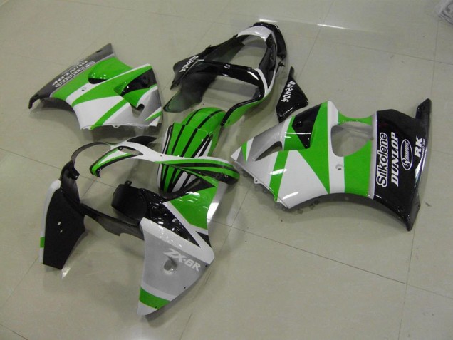 Kawasaki ZX6R 00-02 Motorrad Verkleidungen - Grün Weiße Streifen Kaufen Kawasaki ZX6R 00-02 Motorrad Verkleidungen - Grün Weiße Streifen Kaufen
