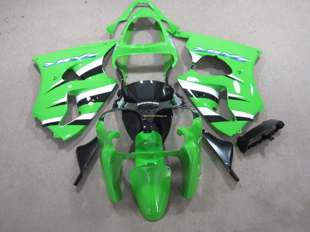 Kawasaki ZX6R 00-02 Motorrad Verkleidungen - Grün Schwarz Weiß Kaufen Kawasaki ZX6R 00-02 Motorrad Verkleidungen - Grün Schwarz Weiß Kaufen