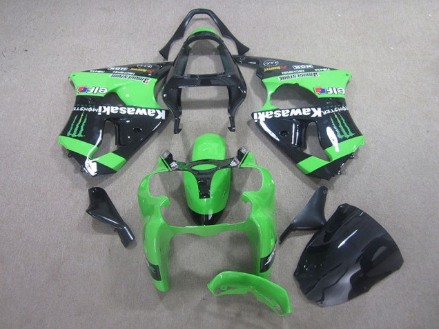 Kawasaki ZX6R 00-02 Motorrad Verkleidungen - Schwarz Grünes Monster Kaufen Kawasaki ZX6R 00-02 Motorrad Verkleidungen - Schwarz Grünes Monster Kaufen