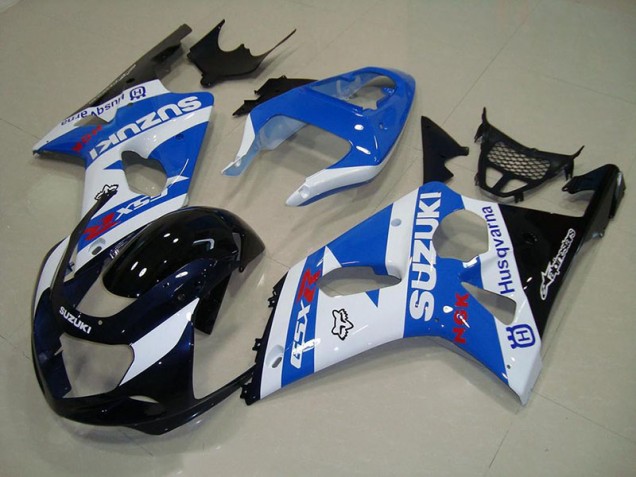 Suzuki GSXR 1000 K1 00-02 Motorrad Verkleidungen - Schwarz Blau Weiß Kaufen Suzuki GSXR 1000 K1 00-02 Motorrad Verkleidungen - Schwarz Blau Weiß Kaufen