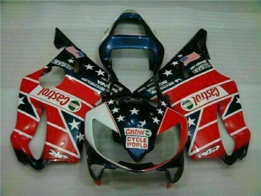 Honda CBR 600 F4i 01-03 Motorrad Verkleidungen - Rot Weiß Blau Castrol Cycle World Kaufen