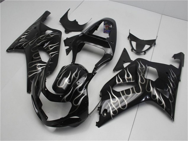 Suzuki GSXR 600 / 750 K1 K2 K3 01-03 Motorrad Verkleidungen - Schwarze Weiße Flamme Kaufen Suzuki GSXR 600 / 750 K1 K2 K3 01-03 Motorrad Verkleidungen - Schwarze Weiße Flamme Kaufen