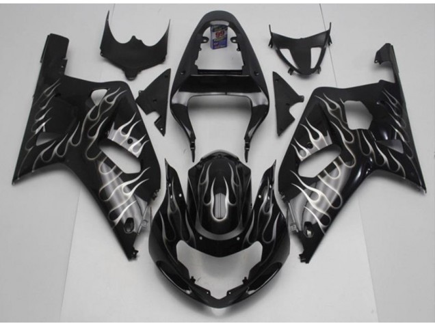 Suzuki GSXR 600 / 750 K1 K2 K3 01-03 Motorrad Verkleidungen - Schwarze Weiße Flamme Kaufen Suzuki GSXR 600 / 750 K1 K2 K3 01-03 Motorrad Verkleidungen - Schwarze Weiße Flamme Kaufen