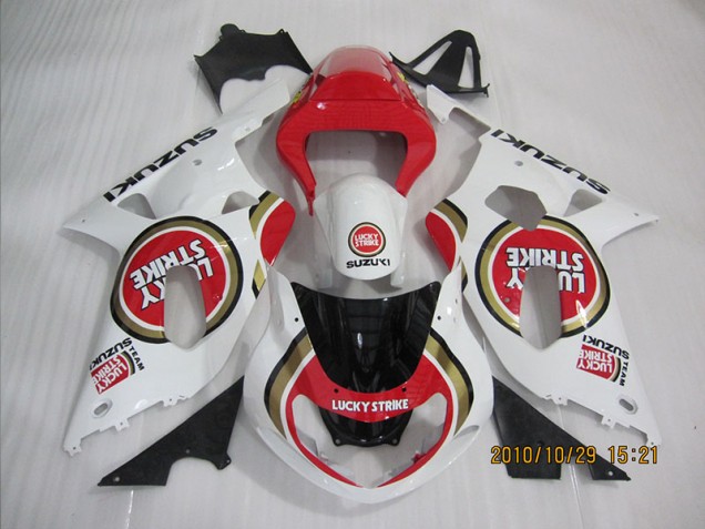 Suzuki GSXR 600 K1 K2 K3 01-03 Motorrad Verkleidungen - Rot Weiß Lucky Strike Kaufen Suzuki GSXR 600 K1 K2 K3 01-03 Motorrad Verkleidungen - Rot Weiß Lucky Strike Kaufen