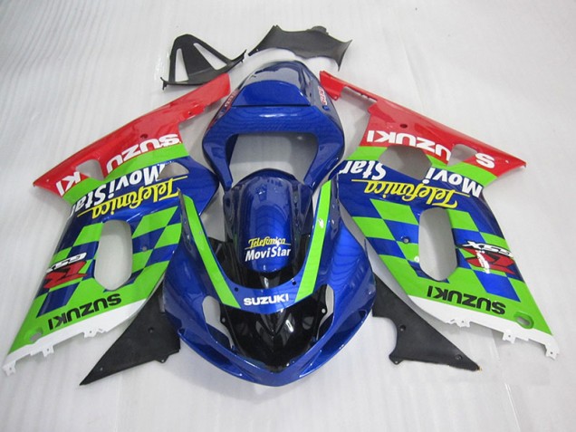 Suzuki GSXR 600 K1 K2 K3 01-03 Motorrad Verkleidungen - BlauGrün Rot Telefumia Movistar Kaufen Suzuki GSXR 600 K1 K2 K3 01-03 Motorrad Verkleidungen - BlauGrün Rot Telefumia Movistar Kaufen