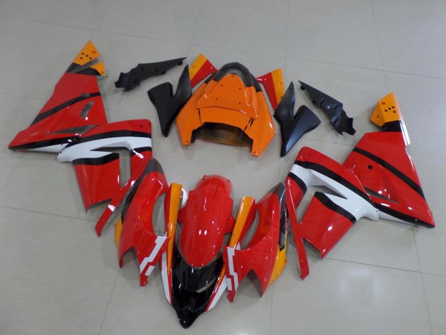 Kawasaki ZX10R 03-05 Motorrad Verkleidungen - Orange Schwarz und Weiß Kaufen Kawasaki ZX10R 03-05 Motorrad Verkleidungen - Orange Schwarz und Weiß Kaufen