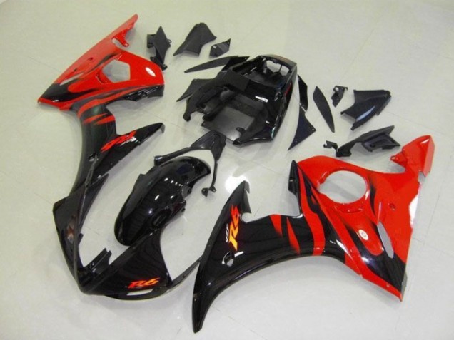 Yamaha R6 03-05 Motorrad Verkleidung - Schwarz rote Flamme Kaufen Yamaha R6 03-05 Motorrad Verkleidung - Schwarz rote Flamme Kaufen