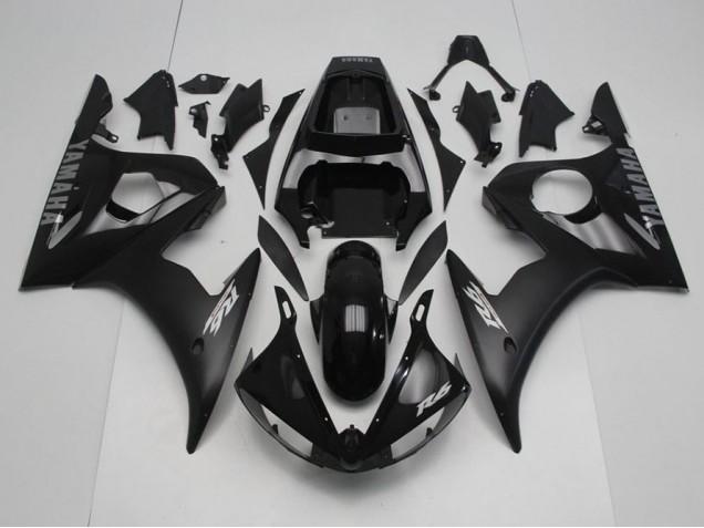 Yamaha R6 03-05 Motorrad Verkleidungen - Schwarz mit silbernen Aufklebern Kaufen Yamaha R6 03-05 Motorrad Verkleidungen - Schwarz mit silbernen Aufklebern Kaufen