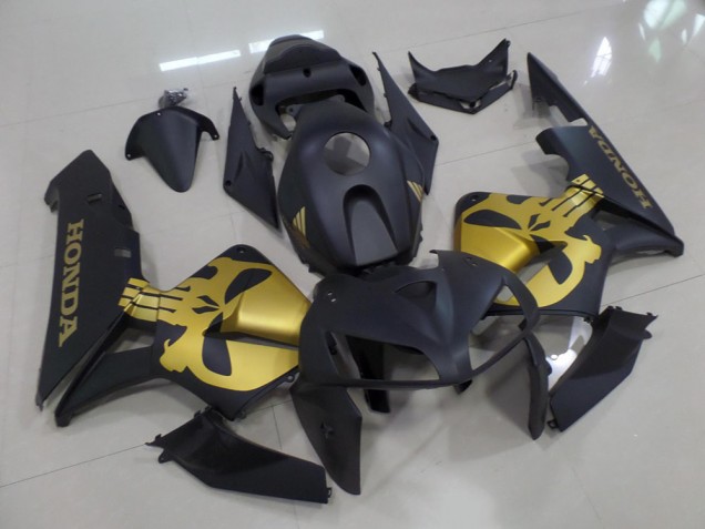 Honda CBR 600 RR 05-06 Motorrad Verkleidungen - Matt Schwarz mit goldenem Totenkopf Kaufen Honda CBR 600 RR 05-06 Motorrad Verkleidungen - Matt Schwarz mit goldenem Totenkopf Kaufen