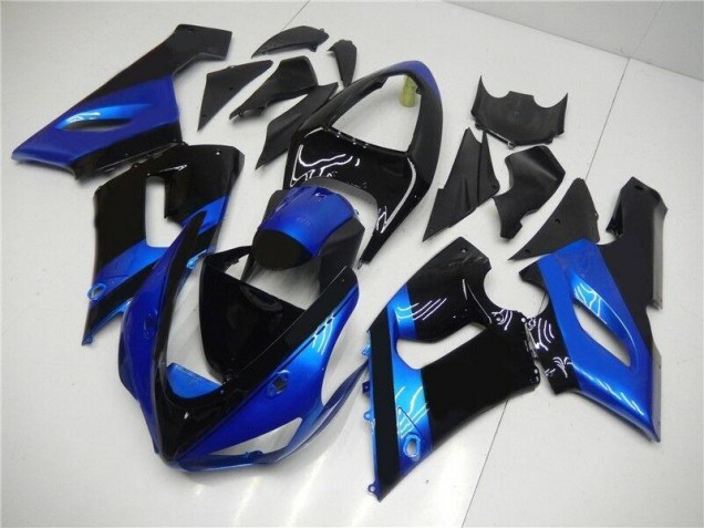 Kawasaki ZX6R 05-06 Motorrad Verkleidungen - Blau Schwarz Kaufen