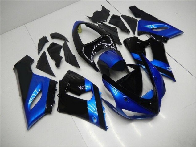 Kawasaki ZX6R 05-06 Motorrad Verkleidungen - Blau Schwarz Kaufen