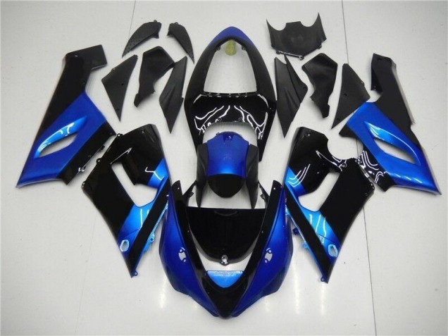 Kawasaki ZX6R 05-06 Motorrad Verkleidungen - Blau Schwarz Kaufen