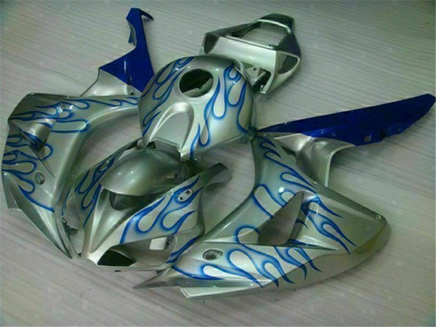 Honda CBR 1000 RR 06-07 Motorrad Verkleidungen - Blau Flamme Silber Kaufen