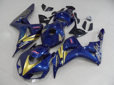 Honda CBR 1000 RR 06-07 Motorrad Verkleidungen - Dunkel blau mit goldenen Streifen Kaufen