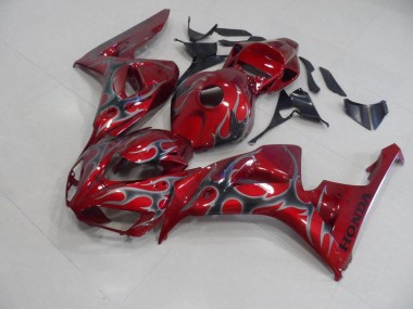 Honda CBR 1000 RR 06-07 Motorrad Verkleidungen - Rot Silber Flamme Kaufen