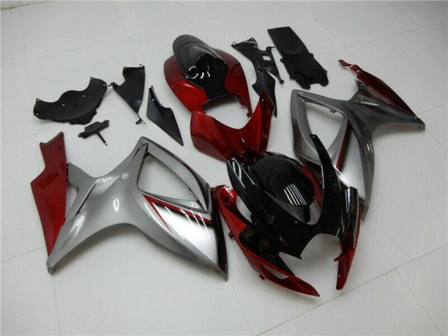 Suzuki GSXR 600 / 750 K6 06-07 Motorrad Verkleidungen - Rot Silber Kaufen Suzuki GSXR 600 / 750 K6 06-07 Motorrad Verkleidungen - Rot Silber Kaufen
