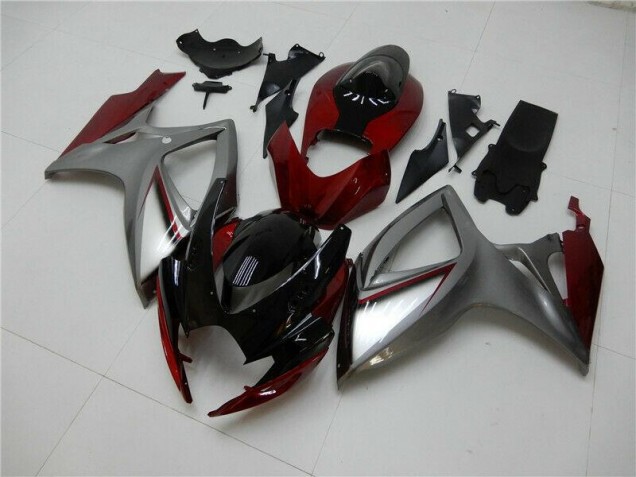 Suzuki GSXR 600 / 750 K6 06-07 Motorrad Verkleidungen - Rot Silber Kaufen Suzuki GSXR 600 / 750 K6 06-07 Motorrad Verkleidungen - Rot Silber Kaufen