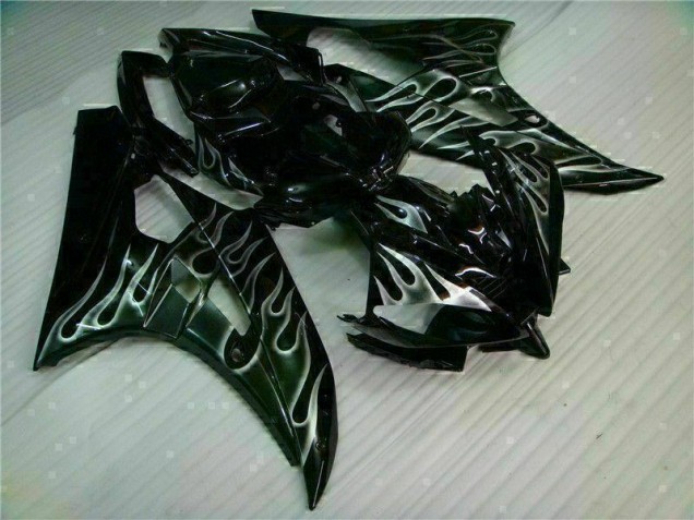 Yamaha R6 06-07 Motorrad Verkleidungen - Silber Flamme Schwarz Kaufen Yamaha R6 06-07 Motorrad Verkleidungen - Silber Flamme Schwarz Kaufen