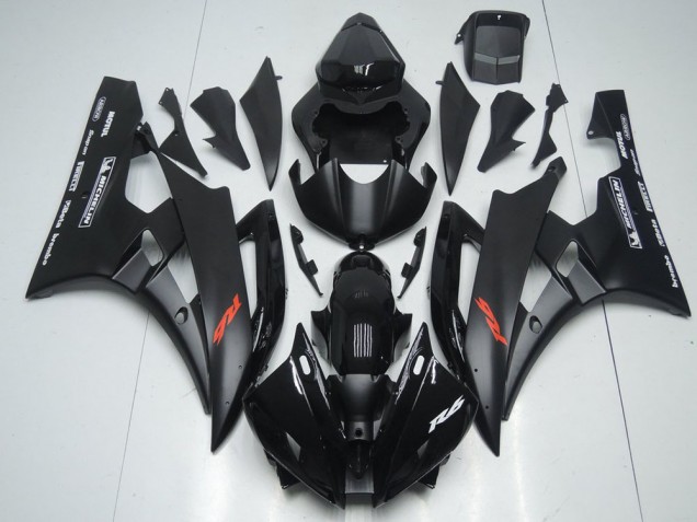 Yamaha R6 06-07 Motorrad Verkleidungen - Matt Schwarz und Glänzendes Schwarz Kaufen