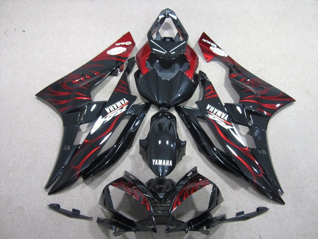 Yamaha R6 06-07 Motorrad Verkleidung - Schwarz rote Flamme Kaufen Yamaha R6 06-07 Motorrad Verkleidung - Schwarz rote Flamme Kaufen