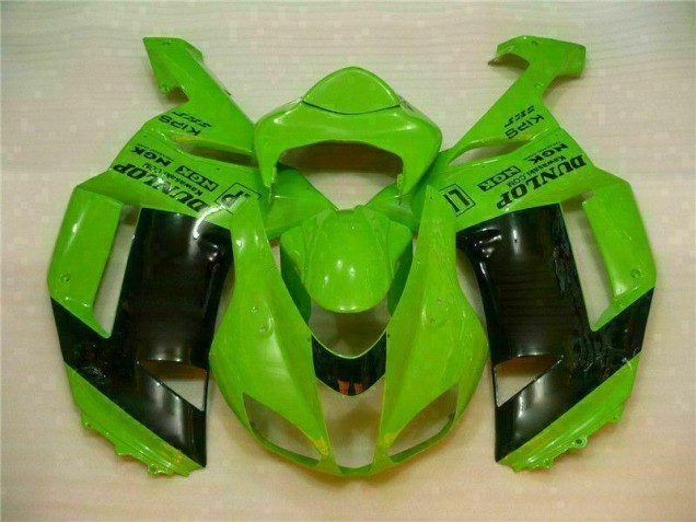 Kawasaki ZX6R 07-08 Motorrad Verkleidungen - Grün Schwarzer Dunlop Kaufen Kawasaki ZX6R 07-08 Motorrad Verkleidungen - Grün Schwarzer Dunlop Kaufen