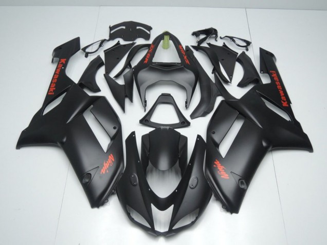 Kawasaki ZX6R 07-08 Motorrad Verkleidungen - Matt Schwarz mit rotem Aufkleber Kaufen Kawasaki ZX6R 07-08 Motorrad Verkleidungen - Matt Schwarz mit rotem Aufkleber Kaufen