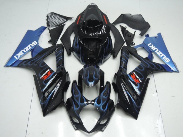 Suzuki GSXR 1000 K7 07-08 Motorrad Verkleidungen - Schwarze Blau Flamme Kaufen Suzuki GSXR 1000 K7 07-08 Motorrad Verkleidungen - Schwarze Blau Flamme Kaufen