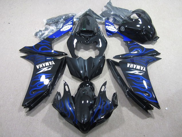 Yamaha R1 07-08 Motorrad Verkleidungen - Schwarz mit Blaur Flamme Kaufen Yamaha R1 07-08 Motorrad Verkleidungen - Schwarz mit Blaur Flamme Kaufen