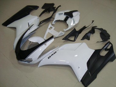 Ducati 848 1098 1198 07-14 Motorrad Verkleidungen - Weiß Matt Schwarz Kaufen