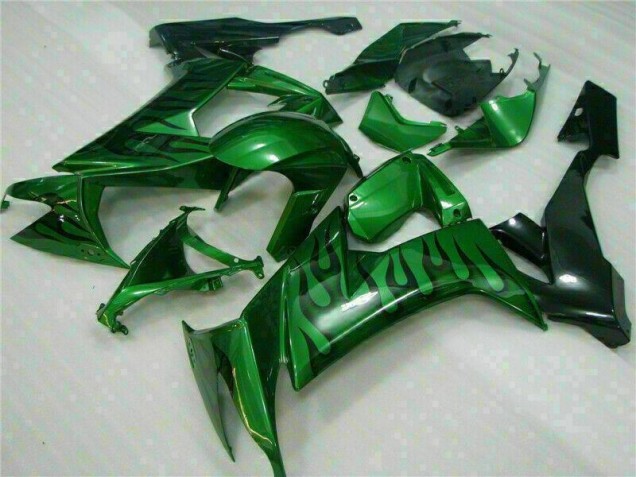 Kawasaki ZX10R 08-10 Motorrad Verkleidungen - Grüne Flamme Kaufen Kawasaki ZX10R 08-10 Motorrad Verkleidungen - Grüne Flamme Kaufen