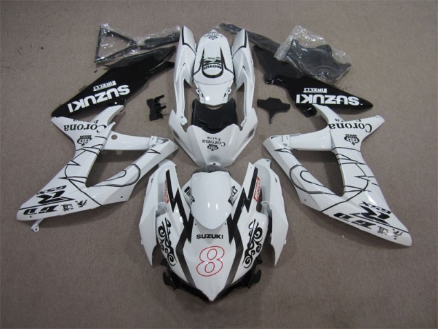 Suzuki GSXR 600 K8 08-10 Motorrad Verkleidungen - Weiß Schwarz Corona Extra Motul 8 Kaufen Suzuki GSXR 600 K8 08-10 Motorrad Verkleidungen - Weiß Schwarz Corona Extra Motul 8 Kaufen
