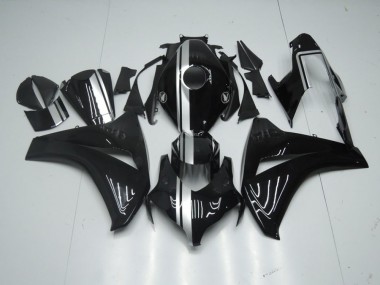 Honda CBR 1000 RR 08-11 Motorrad Verkleidungen - Glänzend Schwarz mit silbernem Streifen Kaufen