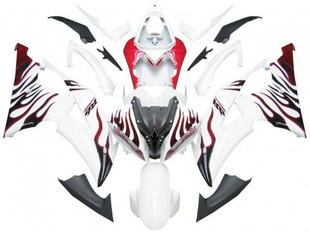 Yamaha R6 08-16 Motorrad Verkleidungen - Weiß Rot Flamme R6 Kaufen Yamaha R6 08-16 Motorrad Verkleidungen - Weiß Rot Flamme R6 Kaufen