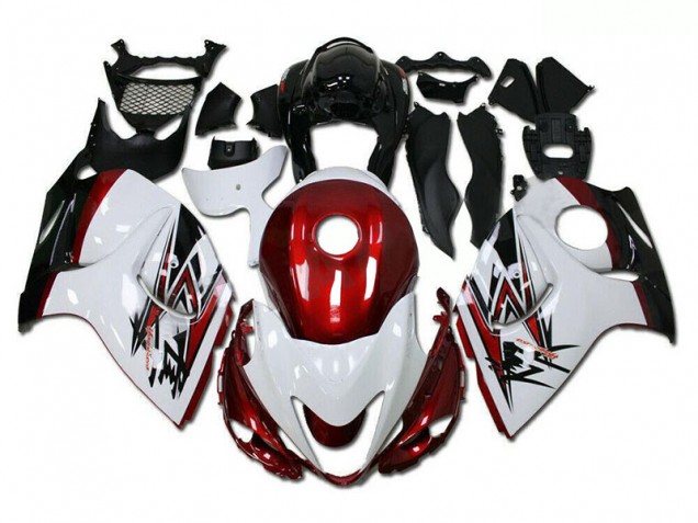 Suzuki GSXR 1300 Hayabusa 08-19 Motorrad Verkleidungen - Weiß Rot Kaufen Suzuki GSXR 1300 Hayabusa 08-19 Motorrad Verkleidungen - Weiß Rot Kaufen
