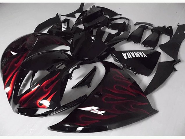 Yamaha R1 09-11 Motorrad Verkleidungen - Rote Schwarz Flamme Kaufen Yamaha R1 09-11 Motorrad Verkleidungen - Rote Schwarz Flamme Kaufen