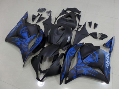 Honda CBR 600 RR 09-12 Motorrad Verkleidungen - Matt Schwarzer blauer Totenkopf Kaufen