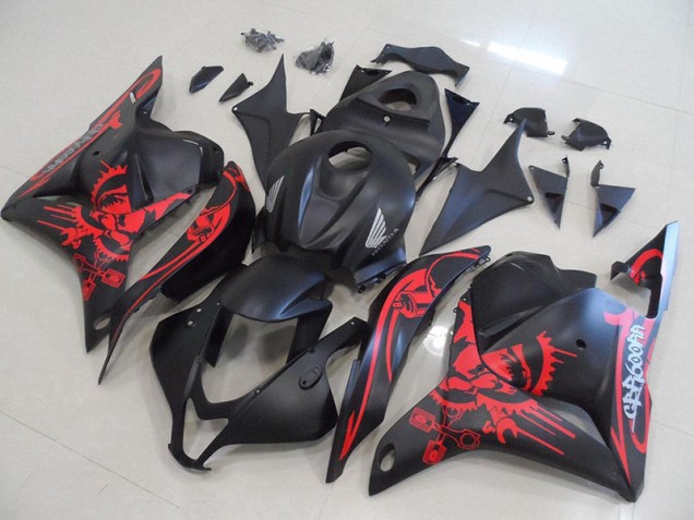 Honda CBR 600 RR 09-12 Motorrad Verkleidungen - Matt Schwarz mit rotem Totenkopf Kaufen Honda CBR 600 RR 09-12 Motorrad Verkleidungen - Matt Schwarz mit rotem Totenkopf Kaufen
