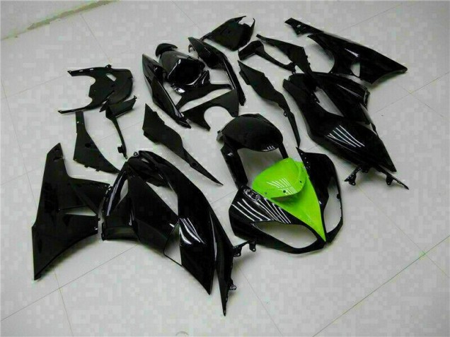 Kawasaki ZX6R 09-12 Motorrad Verkleidung - Schwarz Grün Kaufen Kawasaki ZX6R 09-12 Motorrad Verkleidung - Schwarz Grün Kaufen