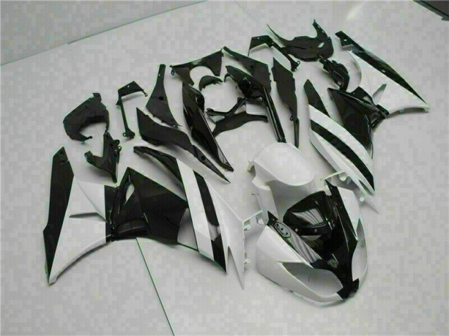 Kawasaki ZX6R 09-12 Motorrad Verkleidungen - Weiß Schwarz Kaufen Kawasaki ZX6R 09-12 Motorrad Verkleidungen - Weiß Schwarz Kaufen