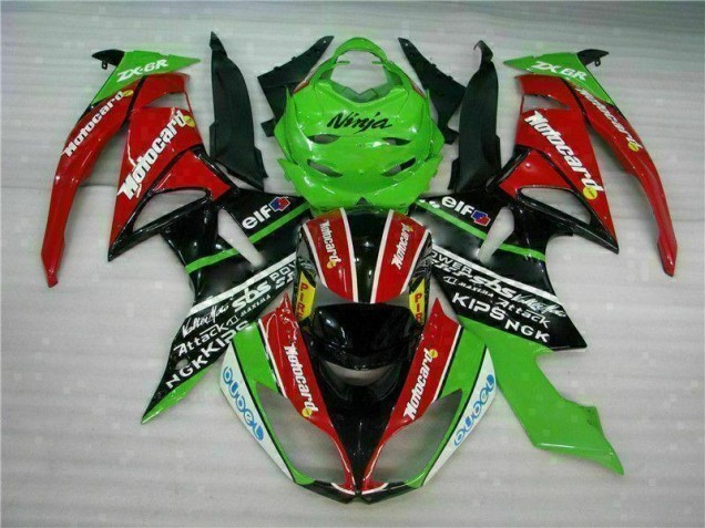 Kawasaki ZX6R 09-12 Motorrad Verkleidungen - Schwarz Rot Grün Motocard Kaufen Kawasaki ZX6R 09-12 Motorrad Verkleidungen - Schwarz Rot Grün Motocard Kaufen