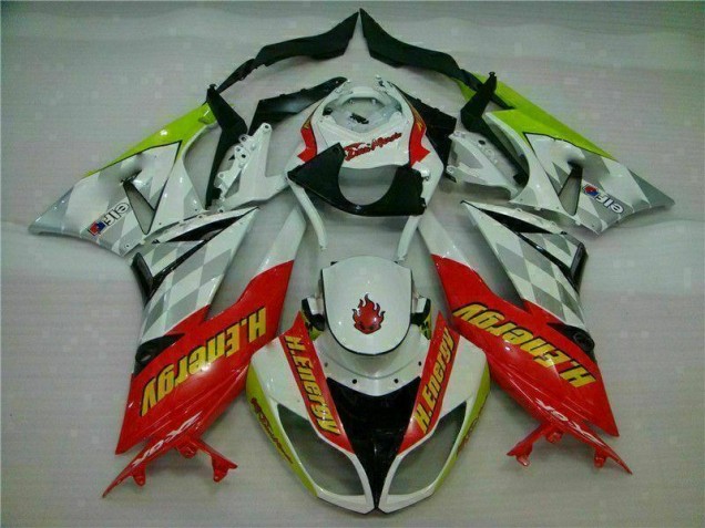 Kawasaki ZX6R 09-12 Motorrad Verkleidungen - Weiß Rot H. Energy Kaufen Kawasaki ZX6R 09-12 Motorrad Verkleidungen - Weiß Rot H. Energy Kaufen