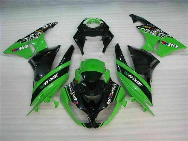 Kawasaki ZX6R 09-12 Motorrad Verkleidungen Komplett Sets - Schwarz Grün Kaufen Kawasaki ZX6R 09-12 Motorrad Verkleidungen Komplett Sets - Schwarz Grün Kaufen