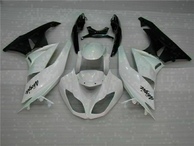 Kawasaki ZX6R 09-12 Motorrad Verkleidung - Weiß Schwarz Kaufen Kawasaki ZX6R 09-12 Motorrad Verkleidung - Weiß Schwarz Kaufen