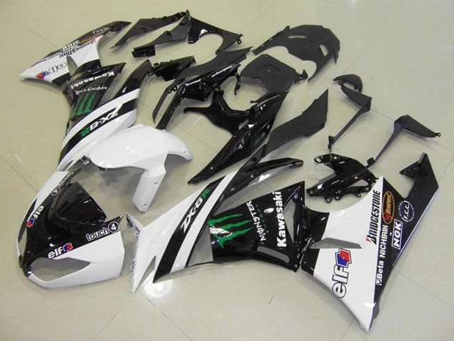 Kawasaki ZX6R 09-12 Motorrad Verkleidungen - Weiß Monster Kaufen Kawasaki ZX6R 09-12 Motorrad Verkleidungen - Weiß Monster Kaufen