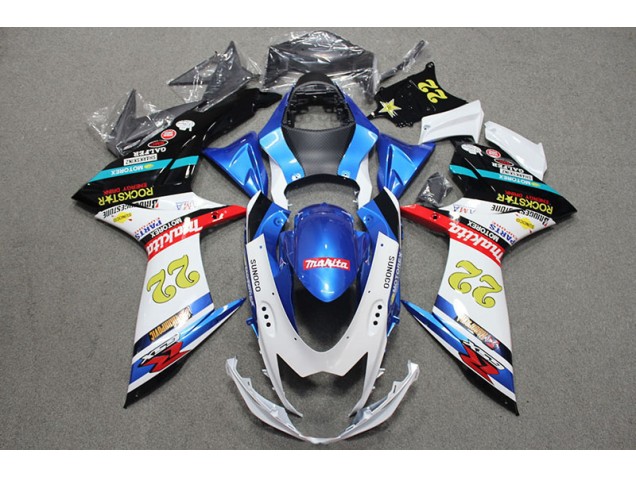 Suzuki GSXR 600 K11 11-24 Motorrad Verkleidungen - Blau Weiß Rot Rockstar 22 Kaufen Suzuki GSXR 600 K11 11-24 Motorrad Verkleidungen - Blau Weiß Rot Rockstar 22 Kaufen