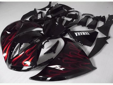 Yamaha R1 12-14 Motorrad Verkleidungen - Rote Schwarz Flamme Kaufen