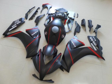 Honda CBR 1000 RR 12-16 Motorrad Verkleidungen - Matt Schwarz mit rotem Streifen Kaufen