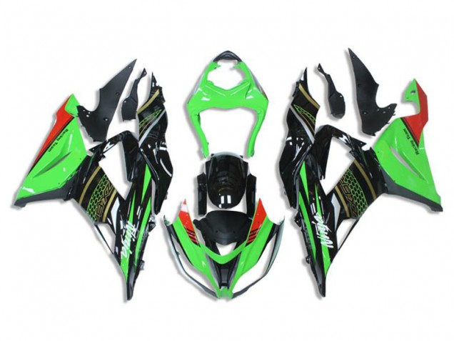Kawasaki ZX6R 13-18 Motorrad Verkleidungen - Grün Schwarz Kaufen Kawasaki ZX6R 13-18 Motorrad Verkleidungen - Grün Schwarz Kaufen